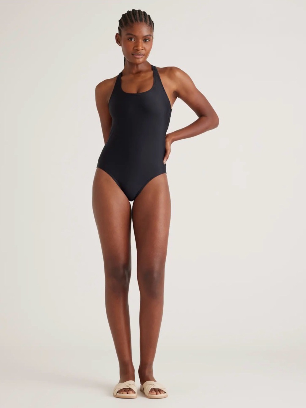 Quince Italian Cross-Back One-Piece Swimsuit